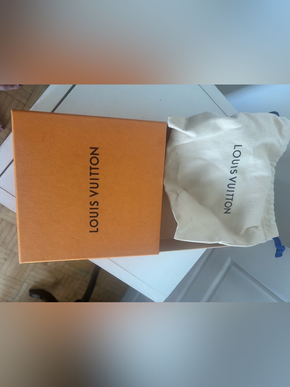 Louis Vuitton Authentic Orange Gift Box & Dust Bag 7” Square